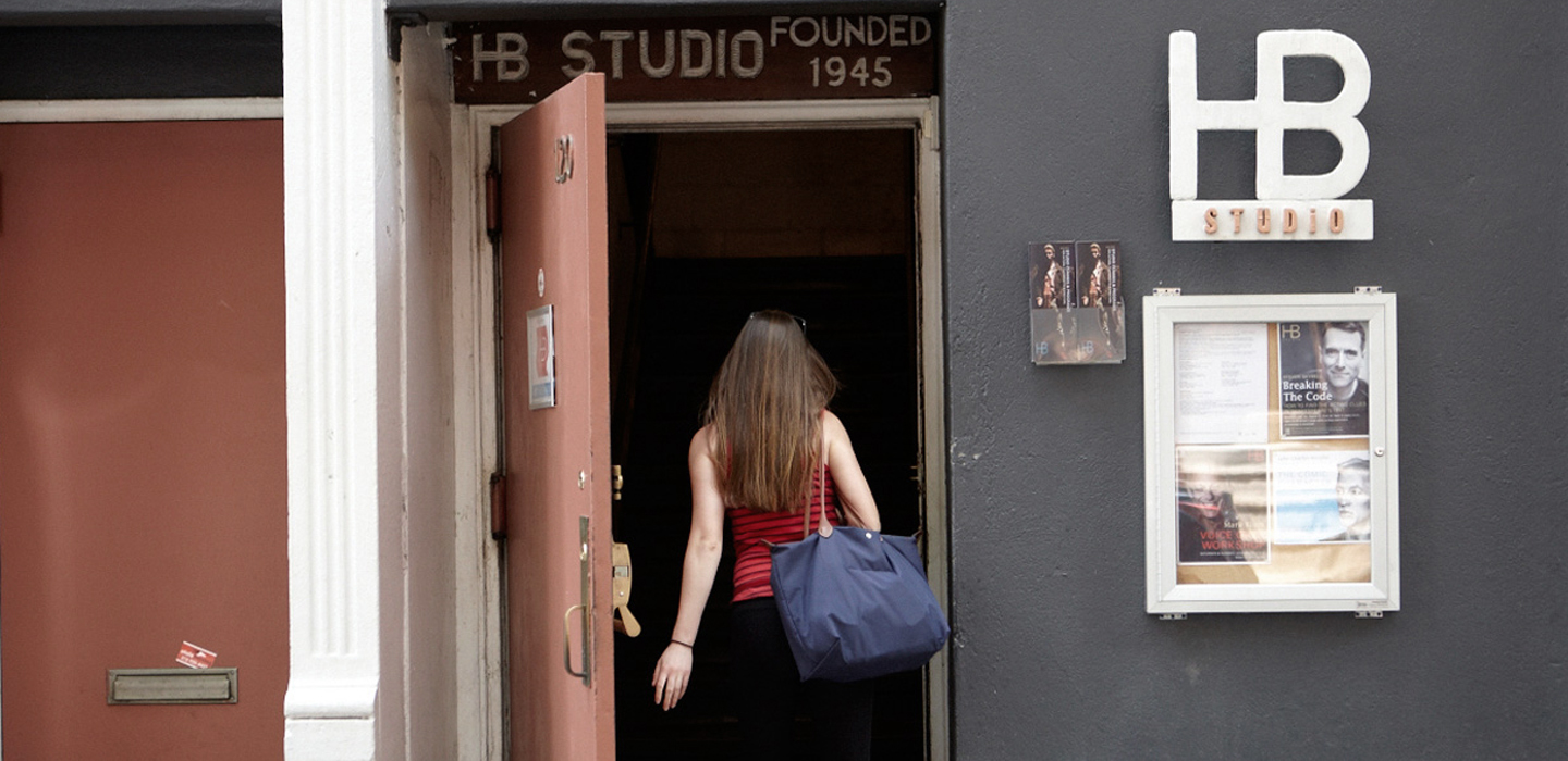 Acting student enters door HB Studio