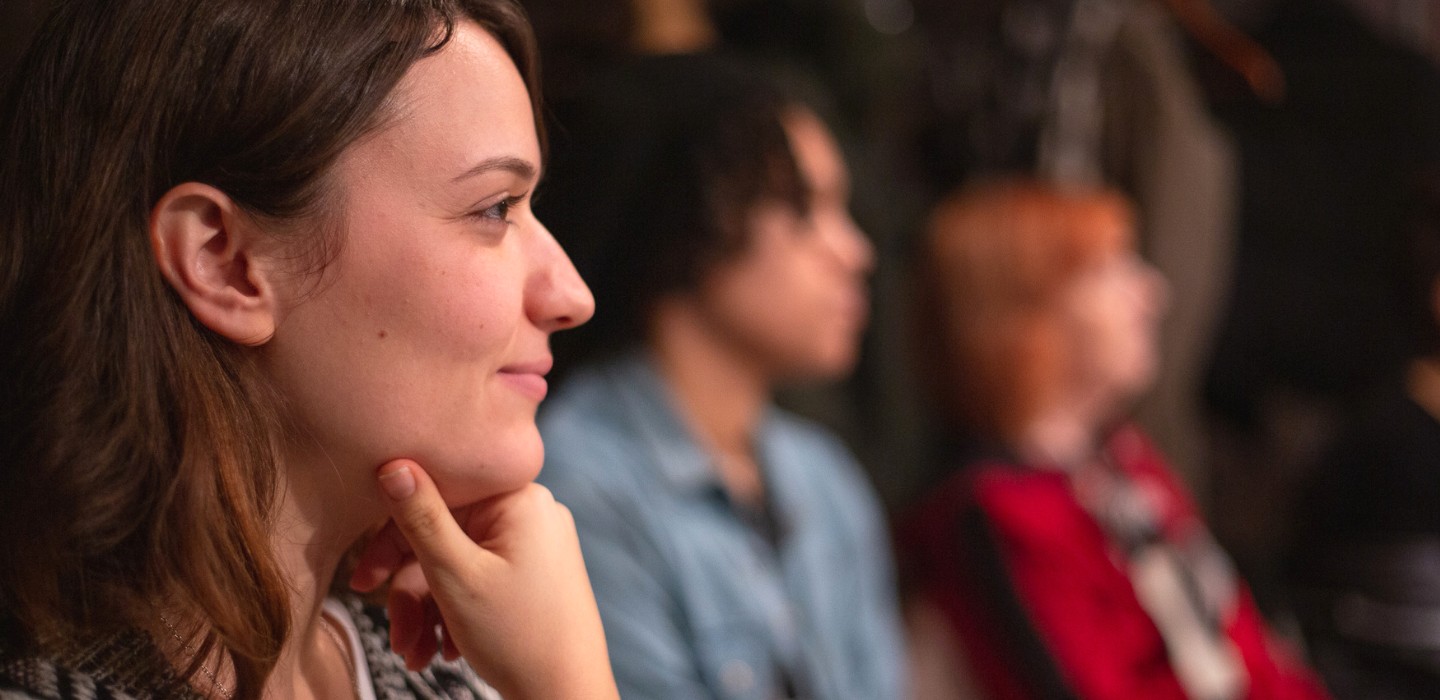 Student listening during acting class