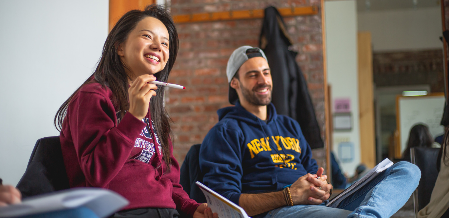 Acting students studying speech at HB Studio