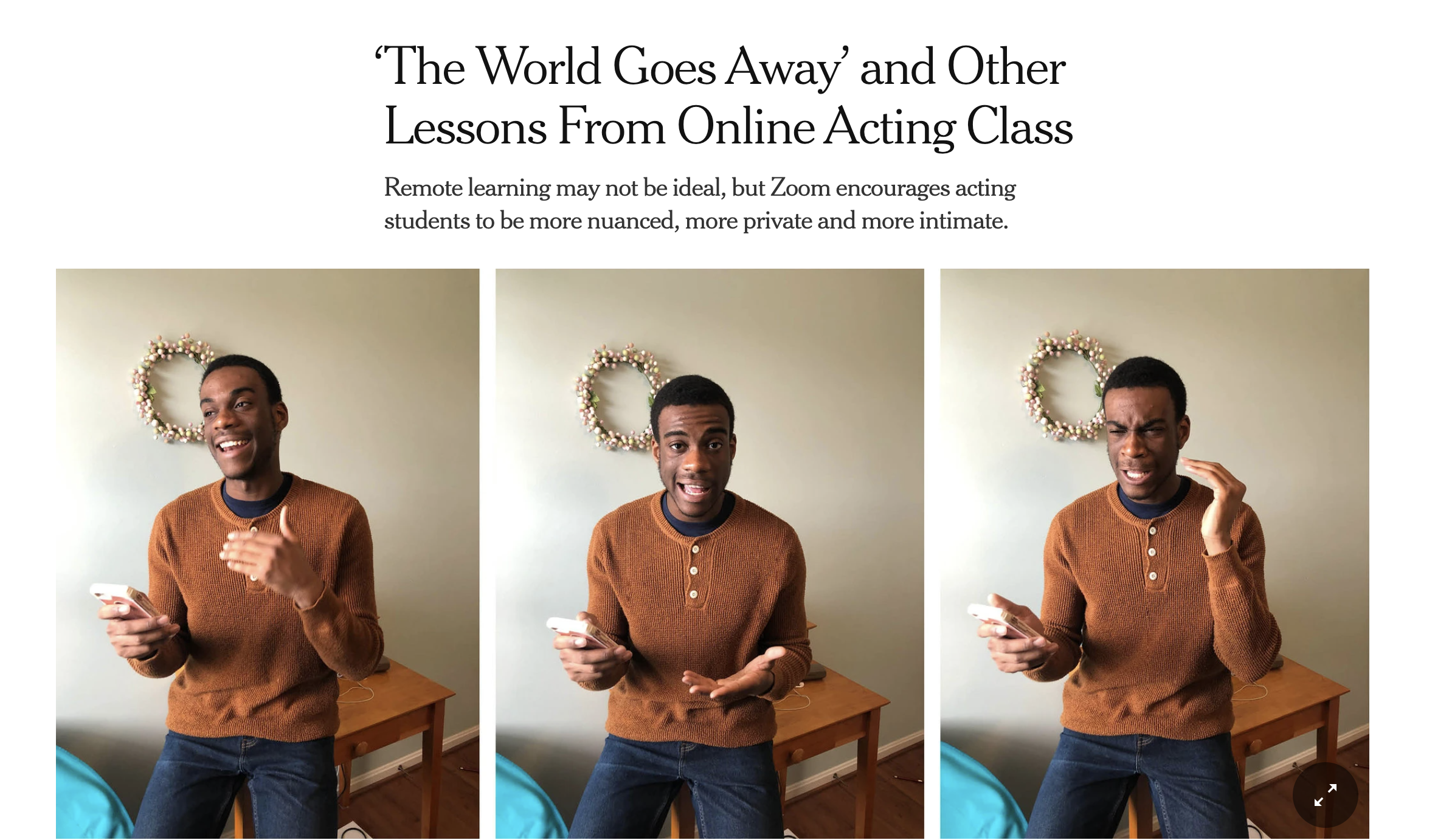 ‘The World Goes Away’ and Other Lessons From Online Acting Class at HB Studio